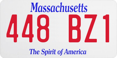 MA license plate 448BZ1