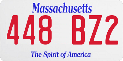 MA license plate 448BZ2