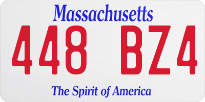 MA license plate 448BZ4