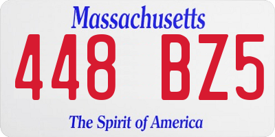 MA license plate 448BZ5
