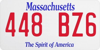 MA license plate 448BZ6