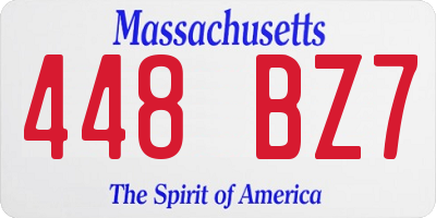 MA license plate 448BZ7