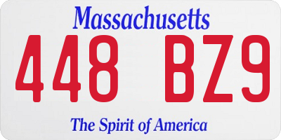 MA license plate 448BZ9