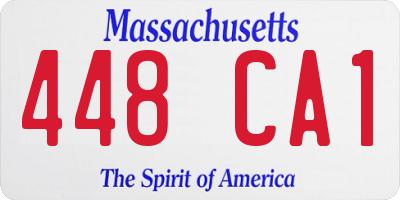 MA license plate 448CA1
