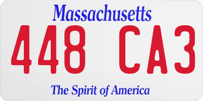 MA license plate 448CA3