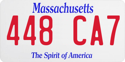 MA license plate 448CA7