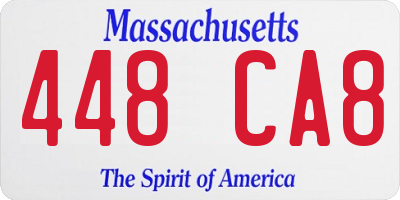 MA license plate 448CA8