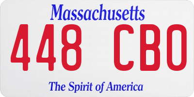 MA license plate 448CB0