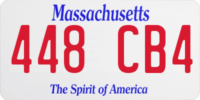 MA license plate 448CB4