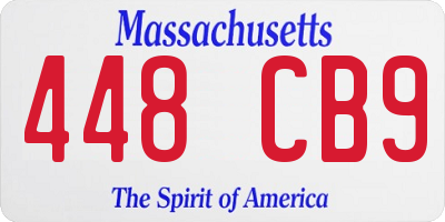MA license plate 448CB9