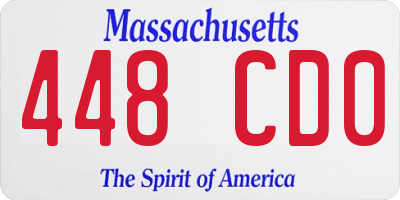 MA license plate 448CD0