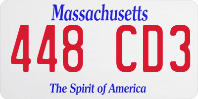 MA license plate 448CD3