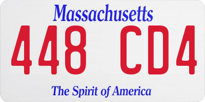 MA license plate 448CD4