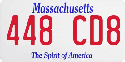 MA license plate 448CD8