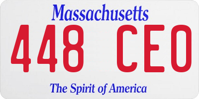 MA license plate 448CE0