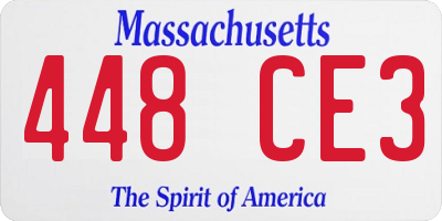 MA license plate 448CE3