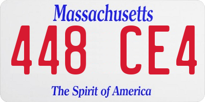 MA license plate 448CE4