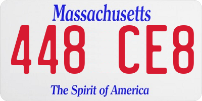 MA license plate 448CE8