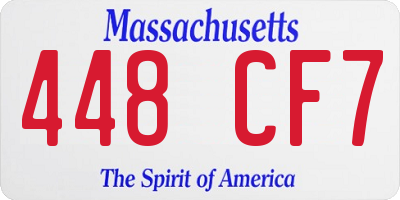 MA license plate 448CF7