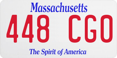 MA license plate 448CG0