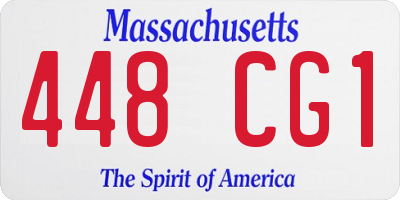MA license plate 448CG1