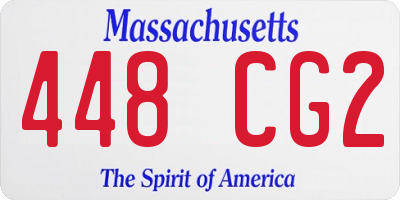 MA license plate 448CG2