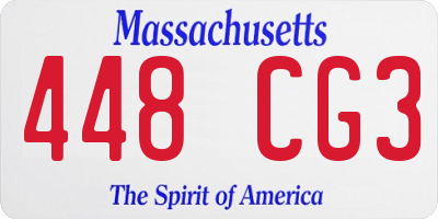 MA license plate 448CG3
