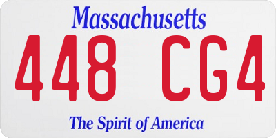 MA license plate 448CG4
