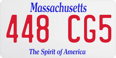 MA license plate 448CG5