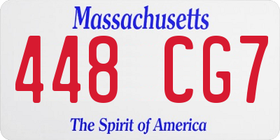 MA license plate 448CG7