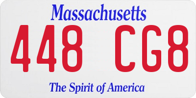 MA license plate 448CG8