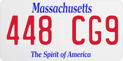 MA license plate 448CG9