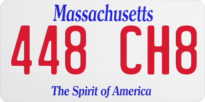 MA license plate 448CH8