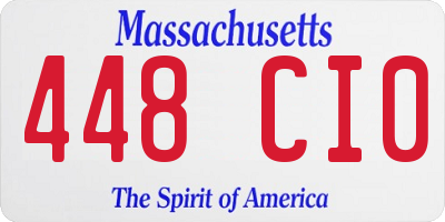 MA license plate 448CI0
