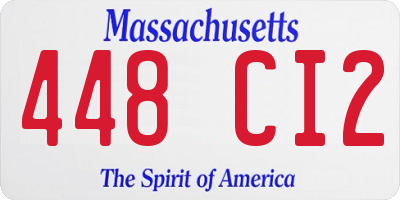 MA license plate 448CI2