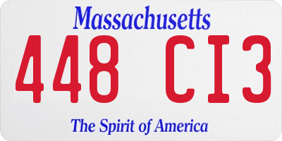 MA license plate 448CI3