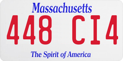 MA license plate 448CI4