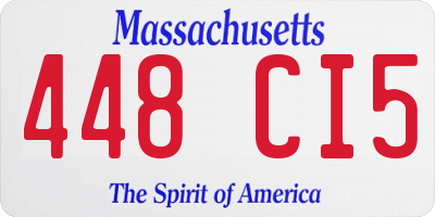 MA license plate 448CI5