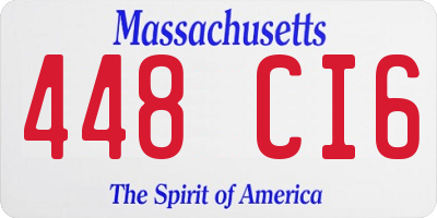MA license plate 448CI6