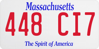 MA license plate 448CI7