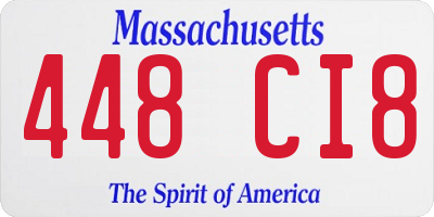 MA license plate 448CI8