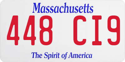 MA license plate 448CI9