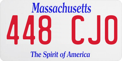 MA license plate 448CJ0