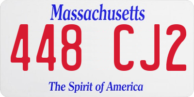 MA license plate 448CJ2