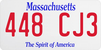 MA license plate 448CJ3