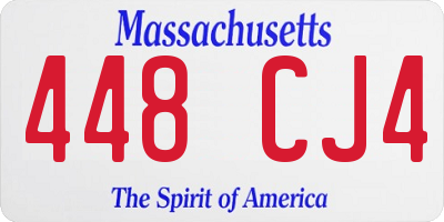 MA license plate 448CJ4