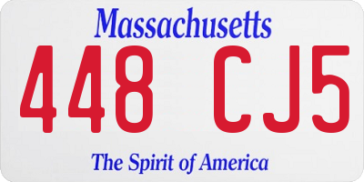 MA license plate 448CJ5