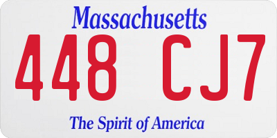MA license plate 448CJ7