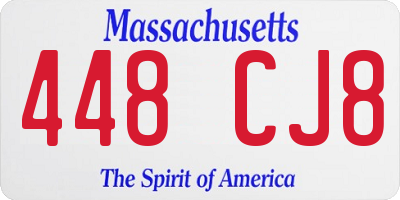 MA license plate 448CJ8
