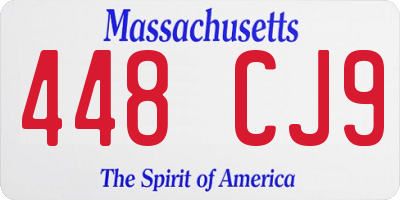 MA license plate 448CJ9